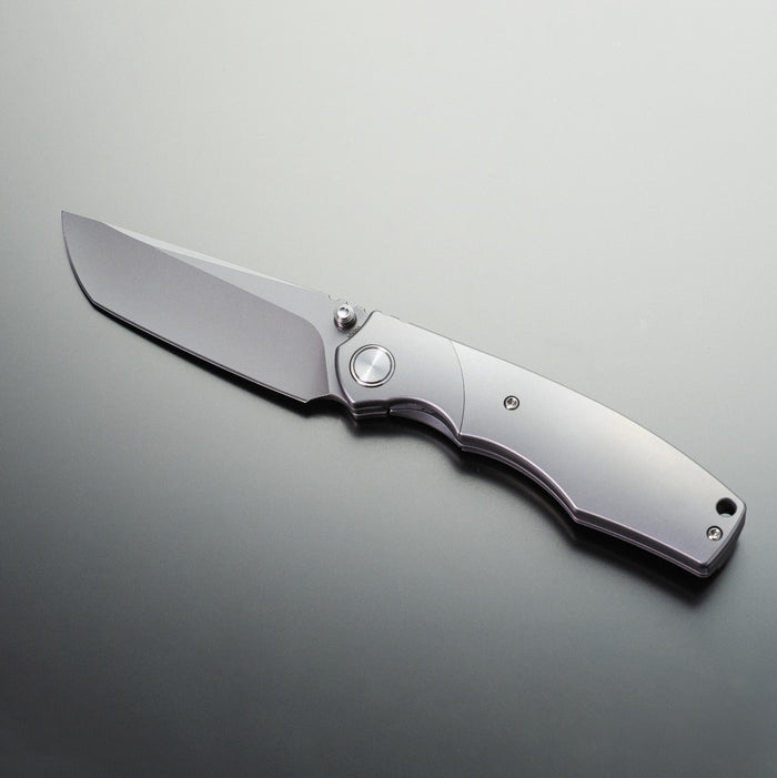 Vixino x Caveman Bronto - Pocket Knife - M390 - Gray Titanium  - X901-T1