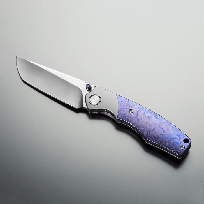 Vixino x Caveman Bronto - Pocket Knife - M390 -Crystallized Blurple Titanium  - X901-T2