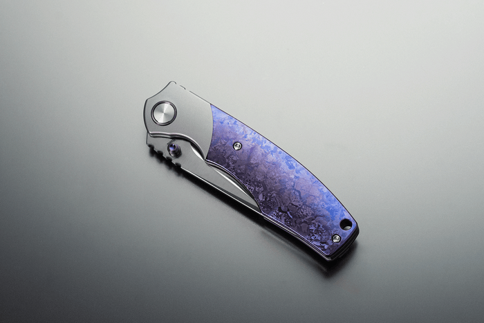 Vixino x Caveman Bronto - Pocket Knife - M390 -Crystallized Blurple Titanium  - X901-T2
