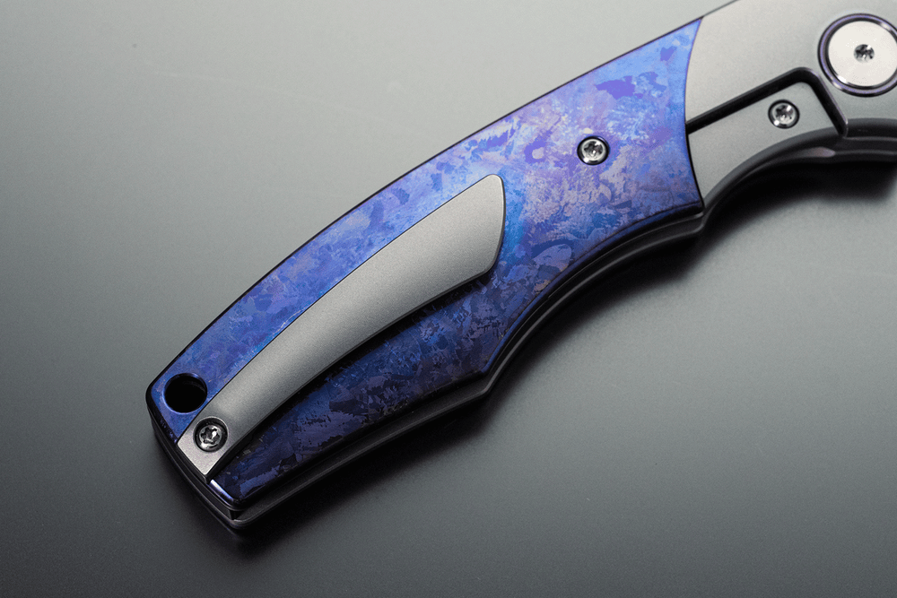 Vixino x Caveman Bronto - Pocket Knife - M390 -Crystallized Blurple Ti