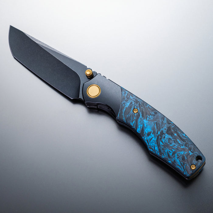 Ships Sept 30 from Ohio Vixino x Caveman Baby Bronto - Pocket Knife - S35VN -Titanium Bolsters with Carbon Fiber - X902-C1