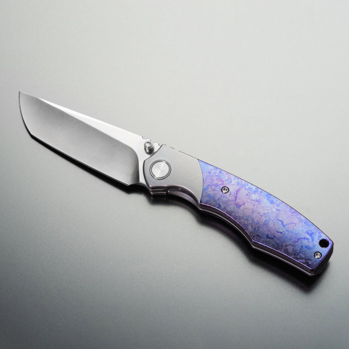 Vixino x Caveman Baby Bronto - Pocket Knife - S35VN -Crystallized Blurple Titanium  - X902-T2