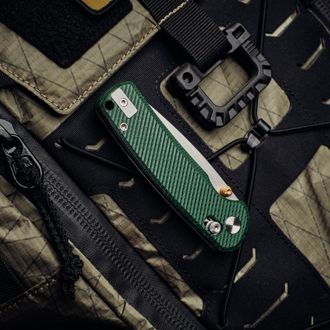 Vixino Rockshark - Pocket Knife - 14C28N - Green Micarta