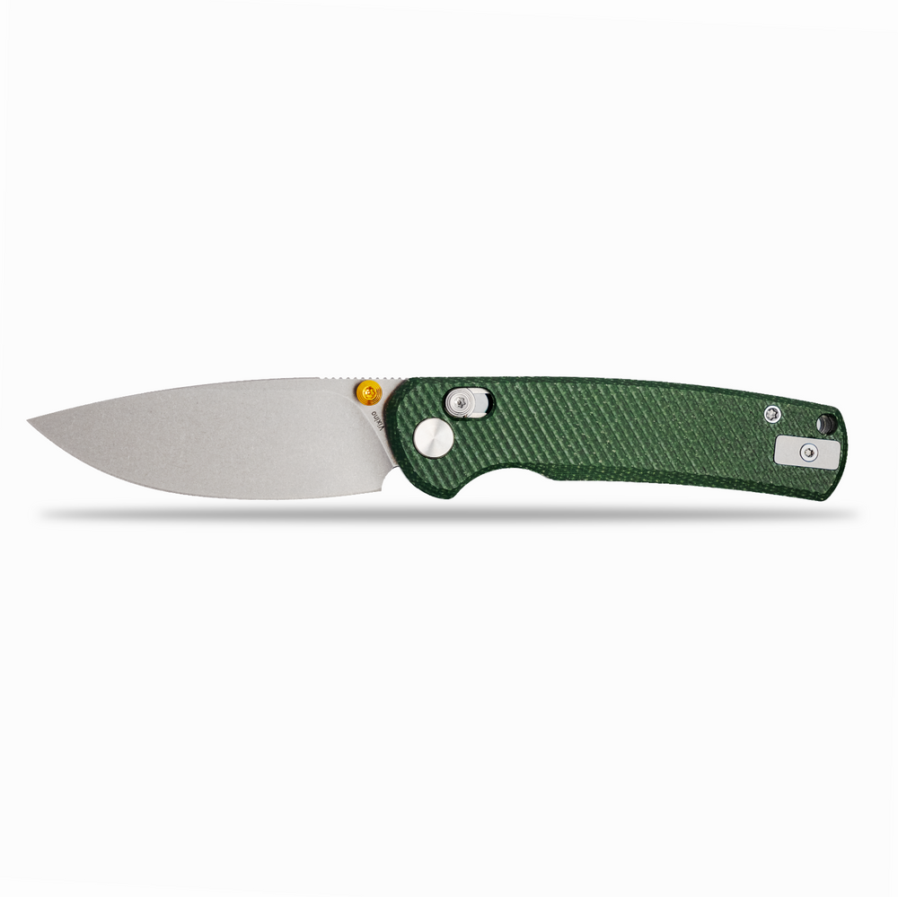 Vixino Rockshark - Pocket Knife - 14C28N - Green Micarta
